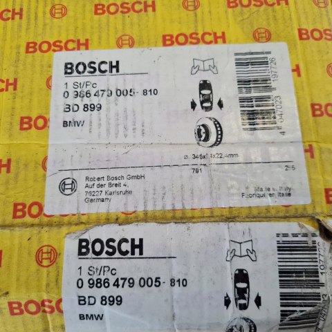 BMW SERIA 7 E65 E66 TARCZA HAMULCOWA BOSCH 0986479005 BMW SERIA 7 E65 E66 TARCZA HAMULCOWA BOSCH 0986479005