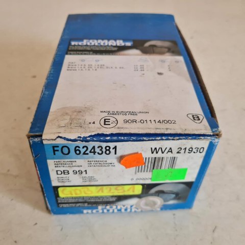 FIAT BRAVO BRAVA MAREA PUNTO I KLOCKI HAMULCOWE KPL FOMAR FO 624381 FIAT BRAVO BRAVA MAREA PUNTO I KLOCKI HAMULCOWE KPL FOMAR FO 624381