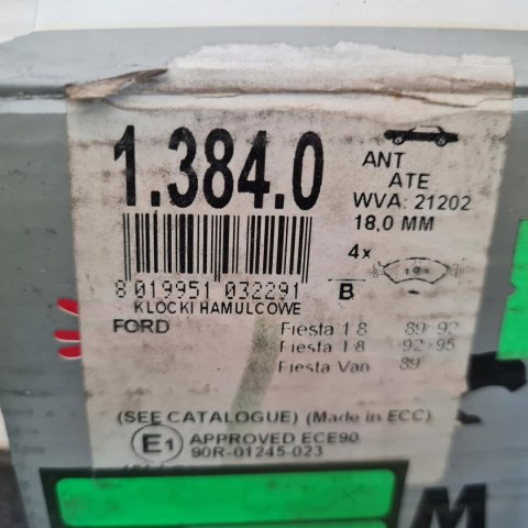 FORD FIESTA 89-95 KLOCKI HAMULCOWE KPL RAICAM 1.384.0 FORD FIESTA 89-95 KLOCKI HAMULCOWE KPL RAICAM 1.384.0