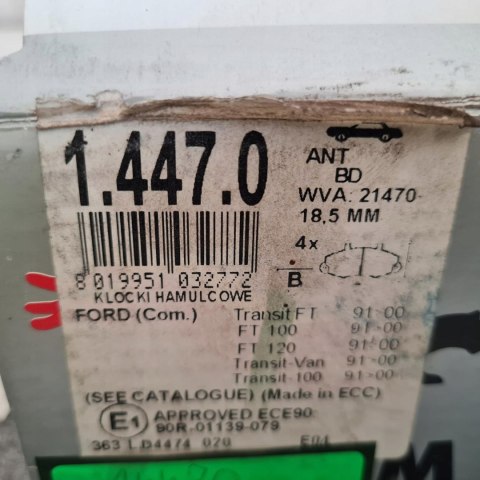 FORD TRANSIT 91-00 KLOCKI HAMULCOWE KPL RAICAM 1.447.0 FORD TRANSIT 91-00 KLOCKI HAMULCOWE KPL RAICAM 1.447.0