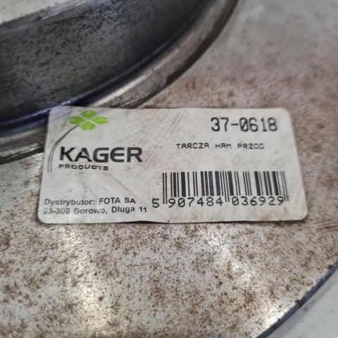 NISSAN SUNNY II TARCZA HAMULCOWA KAGER 37-0618 NISSAN SUNNY II TARCZA HAMULCOWA KAGER 37-0618