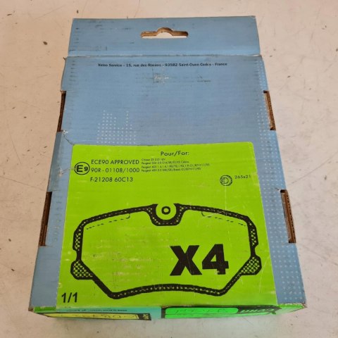 PEUGEOT 405 KLOCKI HAMULCOWE KPL VALEO 598179 PEUGEOT 405 KLOCKI HAMULCOWE KPL VALEO 598179