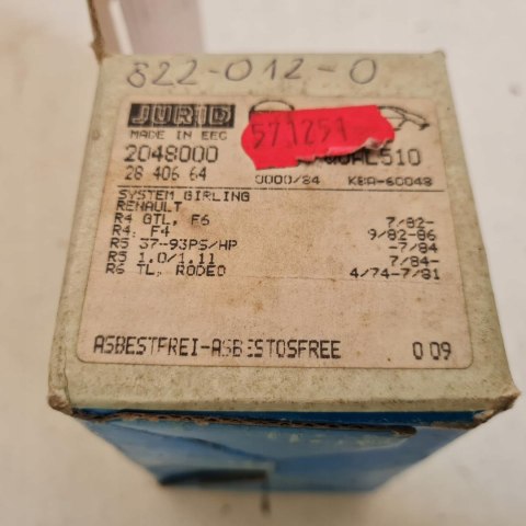 RENAULT 4 5 6 KLOCKI HAMULCOWE KPL JURID 2840664