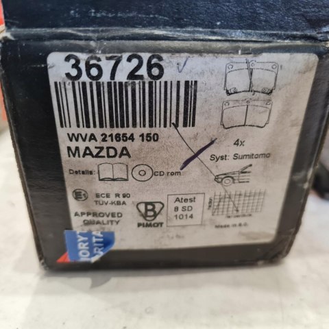 MAZDA 121 II 323 IV V KLOCKI HAMULCOWE KPL A.B.S. 36726 MAZDA 121 II 323 IV V KLOCKI HAMULCOWE KPL A.B.S. 36726