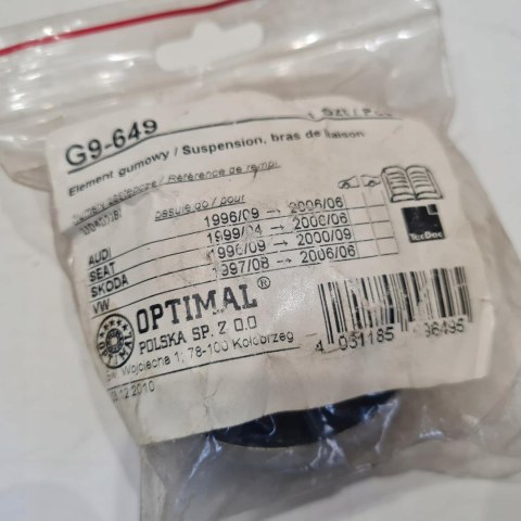 AUDI SEAT SKODA VOLKSWAGEN SILENTBLOCK TULEJA WAHACZA OPTIMAL G9-649 AUDI SEAT SKODA VOLKSWAGEN SILENTBLOCK TULEJA WAHACZA OPTIMAL G9-649
