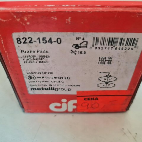 FIAT DUCATO CITROEN JUMPER PEUGEOT BOXER KLOCKI HAMULCOWE CIFAM 822-154-0 FIAT DUCATO CITROEN JUMPER PEUGEOT BOXER KLOCKI HAMULCOWE CIFAM 822-154-0