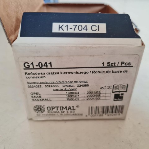 OPEL ASTRA F VECTRA A SAAB 900 9-3 KOŃCÓWKA DRĄŻKA OPTIMAL G1-041 OPEL ASTRA F VECTRA A SAAB 900 9-3 KOŃCÓWKA DRĄŻKA OPTIMAL G1-041