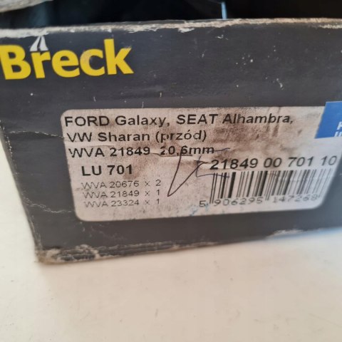 FORD GALAXY VW SHARNAN SEAT ALHAMBRA KLOCKI HAMULCOWE BRECK 21849 00 701 10 FORD GALAXY VW SHARNAN SEAT ALHAMBRA KLOCKI HAMULCOWE BRECK 21849 00 701 10