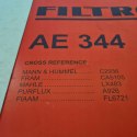 FIAT REGATA RITMO TIPO 1.6 FILTR POWIETRZA FILTRON AE 344