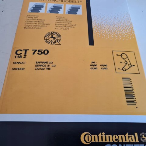 CITROEN CX RENAULT 21 25 TRAFIC 2.2 PASEK ROZRZĄDU CONTITECH CT750