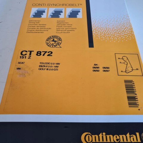 SEAT CORDOBA IBIZA VW GOLF III PASSAT B4 2.0 PASEK ROZRZĄDU CONTITECH CT872