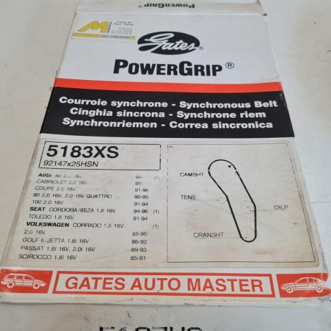 AUDI 80 B3 A6 C4 COUPE VW GOLF II JETTA II PASEK ROZRZĄDU GATES 5183XS AUDI 80 B3 A6 C4 COUPE VW GOLF II JETTA II PASEK ROZRZĄDU GATES 5183XS