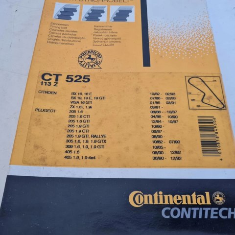 CITROEN BX PEUGEOT 205 305 309 405 1.6 1.9 PASEK ROZRZĄDU CONTITECH CT525