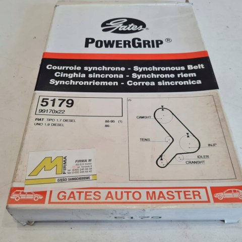 FIAT TIPO 1.7D UNO 1.9D PASEK ROZRZĄDU GATES 5179 FIAT TIPO 1.7D UNO 1.9D PASEK ROZRZĄDU GATES 5179