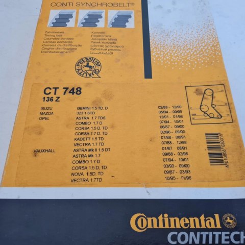 OPEL ASTRA F CORSA A B VECTRA A B PASEK ROZRZĄDU CONTITECH CT748