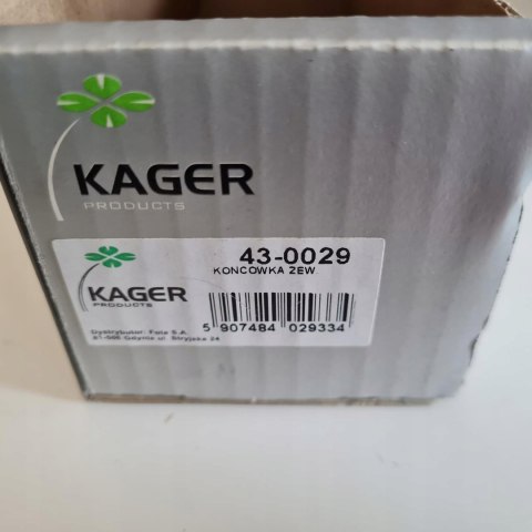 ALFA ROMEO 145 146 KOŃCÓWKA DRĄŻKA KIEROWNICZEGO KAGER 43-0029 ALFA ROMEO 145 146 KOŃCÓWKA DRĄŻKA KIEROWNICZEGO KAGER 43-0029