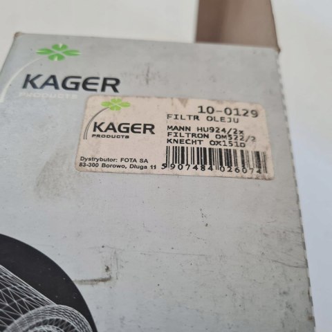 BMW SERIA 3 E36 1.8 TDS FILTR OLEJU KAGER 10-0129 BMW SERIA 3 E36 1.8 TDS FILTR OLEJU KAGER 10-0129