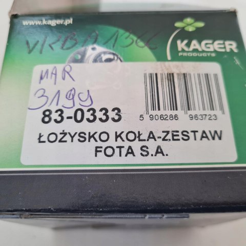 MITSUBISHI COLT II III LANCER III IV ŁOŻYSKO KOŁA KAGER 83-0333 MITSUBISHI COLT II III LANCER III IV ŁOŻYSKO KOŁA KAGER 83-0333