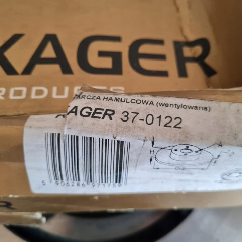 ALFA ROMEO GTV SPIDER TARCZA HAMULCOWA KAGER 37-0122 ALFA ROMEO GTV SPIDER TARCZA HAMULCOWA KAGER 37-0122