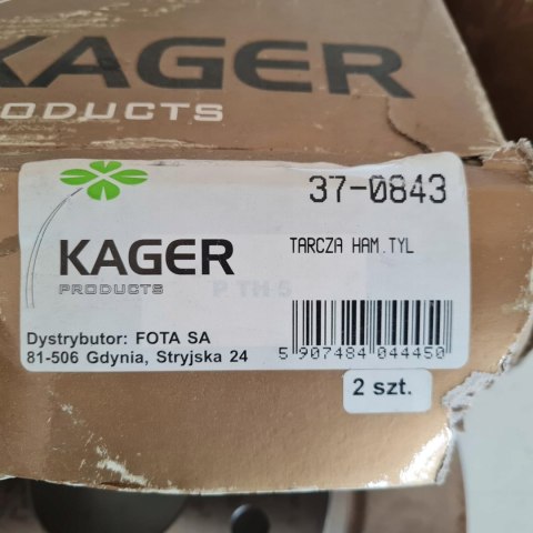 HONDA STREAM 1.7 16V TARCZA HAMULCOWA KOMPLET KAGER 37-0843 HONDA STREAM 1.7 16V TARCZA HAMULCOWA KOMPLET KAGER 37-0843