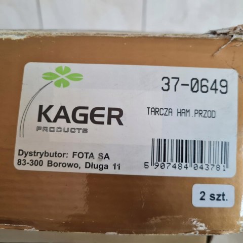 MITSUBISHI COLT IV LANCER V TARCZA HAMULCOWA KOMPLET KAGER 37-0649 MITSUBISHI COLT IV LANCER V TARCZA HAMULCOWA KOMPLET KAGER 37-0649