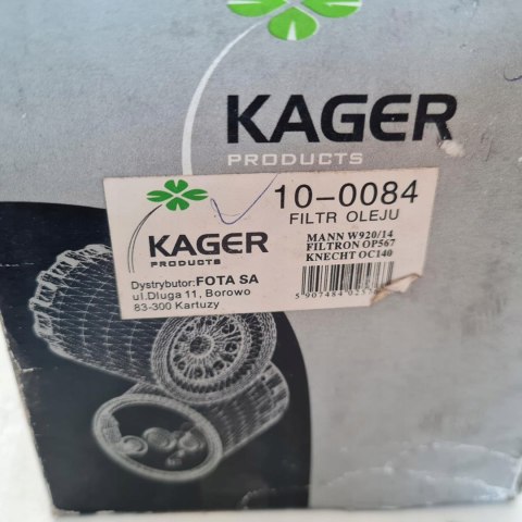 NISSAN ALMERA N15 SUNNY N14 1.7 2.0 D FILTR OLEJU KAGER 10-0084 NISSAN ALMERA N15 SUNNY N14 1.7 2.0 D FILTR OLEJU KAGER 10-0084