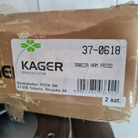 NISSAN SUNNY II TARCZA HAMULCOWA KOMPLET KAGER 37-0618 NISSAN SUNNY II TARCZA HAMULCOWA KOMPLET KAGER 37-0618