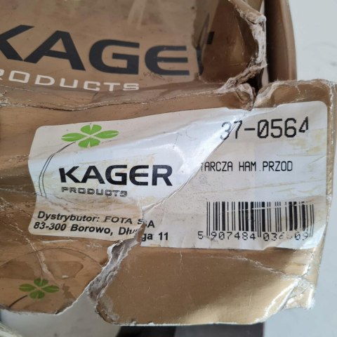 TOYOTA TERCEL TARCZA HAMULCOWA KOMPLET KAGER 37-0564 TOYOTA TERCEL TARCZA HAMULCOWA KOMPLET KAGER 37-0564