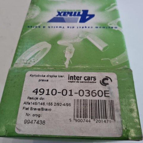 ALFA ROMEO 145 146 155 KOŃCÓWKA DRĄŻKA KIEROWNICZEGO 4MAX 4910-01-0360E ALFA ROMEO 145 146 155 KOŃCÓWKA DRĄŻKA KIEROWNICZEGO 4MAX 4910-01-0360E