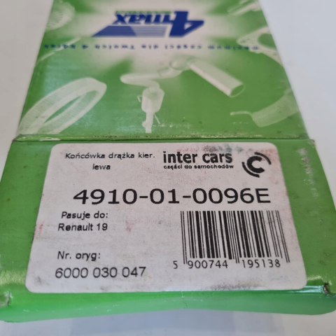 RENAULT 19 KOŃCÓWKA DRĄŻKA KIEROWNICZEGO 4MAX 4910-01-0096E RENAULT 19 KOŃCÓWKA DRĄŻKA KIEROWNICZEGO 4MAX 4910-01-0096E