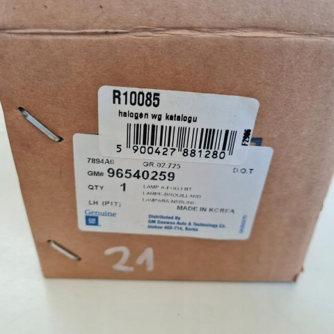 DAEWOO CHEVROLET KALOS AVEO HALOGEN LEWY 96540259 DAEWOO CHEVROLET KALOS AVEO HALOGEN LEWY 96540259