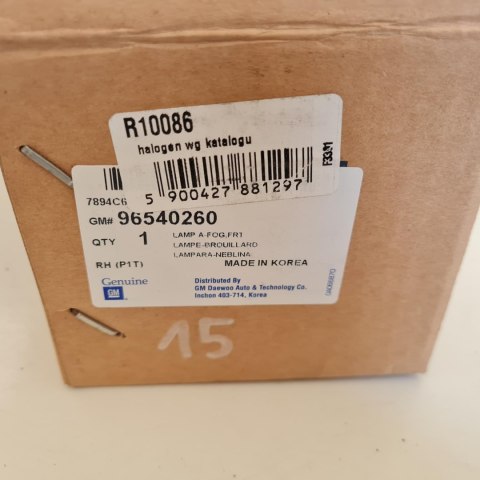 DAEWOO CHEVROLET KALOS AVEO HALOGEN PRAWY 96540260 DAEWOO CHEVROLET KALOS AVEO HALOGEN PRAWY 96540260