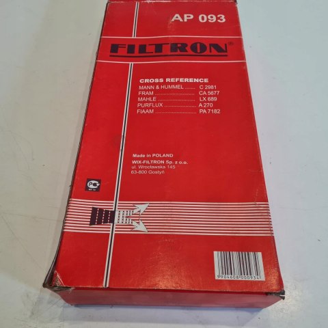 FIAT FILTR POWIETRZA FILTRON AP 093 FIAT FILTR POWIETRZA FILTRON AP 093