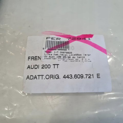 AUDI 100 85-90 LINKA CIĘGNO HAMULCA RĘCZNEGO 72841 AUDI 100 85-90 LINKA CIĘGNO HAMULCA RĘCZNEGO 72841