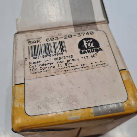 TOYOTA CARINA II 87- CYLINDEREK HAMULCOWY 603-20-3740 TOYOTA CARINA II 87- CYLINDEREK HAMULCOWY 603-20-3740