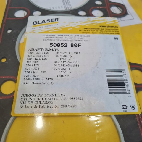BMW E12 E21 E28 E30 E34 USZCZELKA GŁOWICY GLASER 50052 80F BMW E12 E21 E28 E30 E34 USZCZELKA GŁOWICY GLASER 50052 80F