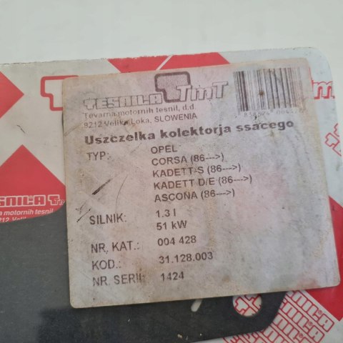 OPEL CORSA A KADETT E ASCONA USZCZELKA KOLEKTORA SSĄCEGO TESNILA TMT 004428 OPEL CORSA A KADETT E ASCONA USZCZELKA KOLEKTORA SSĄCEGO TESNILA TMT 004428