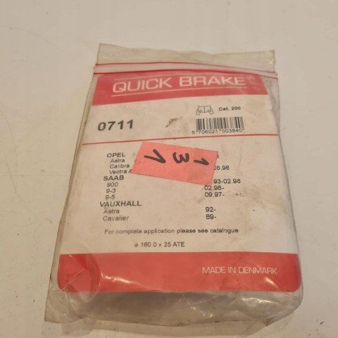 OPEL SAAB ZESTAW MONTAŻOWY SZCZĘK HAMULCOWYCH QUICK BRAKE 0711 OPEL SAAB ZESTAW MONTAŻOWY SZCZĘK HAMULCOWYCH QUICK BRAKE 0711