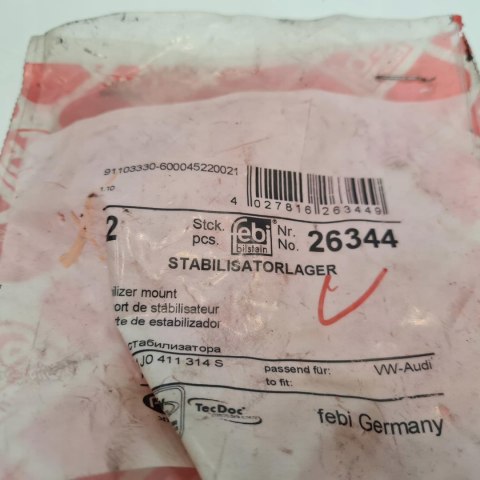 AUDI VOLKSWAGEN SKODA GUMY DRĄŻKA STABILIZATORA FEBI BILSTEIN 26344 AUDI VOLKSWAGEN SKODA GUMY DRĄŻKA STABILIZATORA FEBI BILSTEIN 26344