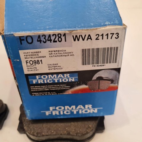 BMW SERIA 3 E30 KLOCKI HAMULCOWE KOMPLET FOMAR FO 434281 BMW SERIA 3 E30 KLOCKI HAMULCOWE KOMPLET FOMAR FO 434281