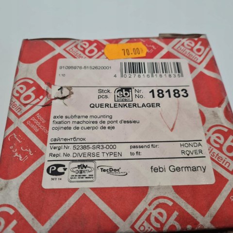 HONDA CIVIC V VI CRX SILENTBLOCK TULEJA WAHACZA FEBI BILSTEIN 14530 HONDA CIVIC V VI CRX SILENTBLOCK TULEJA WAHACZA FEBI BILSTEIN 14530