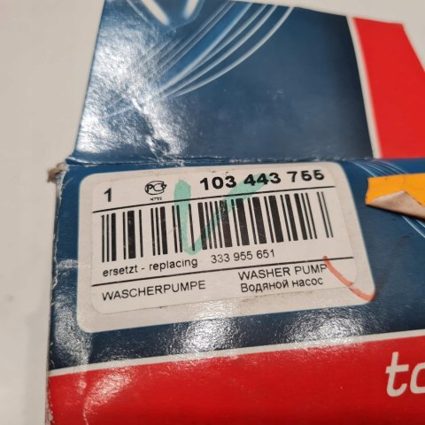 OPEL ASTRA F VECTRA A CORSA B POMPKA SPRYSKIWACZA TOPRAN 103443755 OPEL ASTRA F VECTRA A CORSA B POMPKA SPRYSKIWACZA TOPRAN 103443755