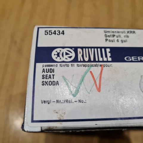 AUDI SEAT SKODA VW 1.9 TDI ROLKA PROWADZĄCA PASKA OSPRZĘTU RUVILLE 55434 AUDI SEAT SKODA VW 1.9 TDI ROLKA PROWADZĄCA PASKA OSPRZĘTU RUVILLE 55434