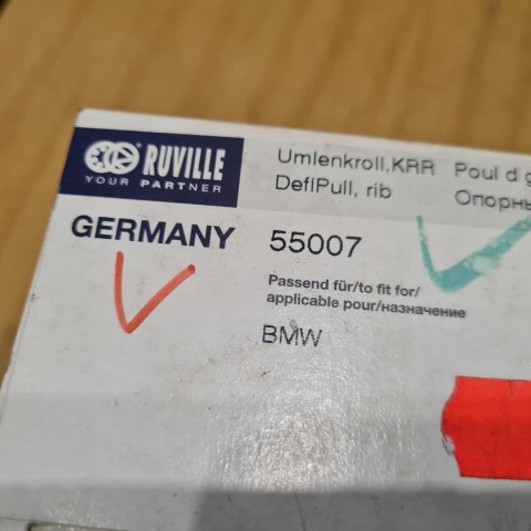 BMW E36 E46 ROLKA NAPINACZA PASKA ROZRZĄDU RUVILLE 55007 BMW E36 E46 ROLKA NAPINACZA PASKA ROZRZĄDU RUVILLE 55007