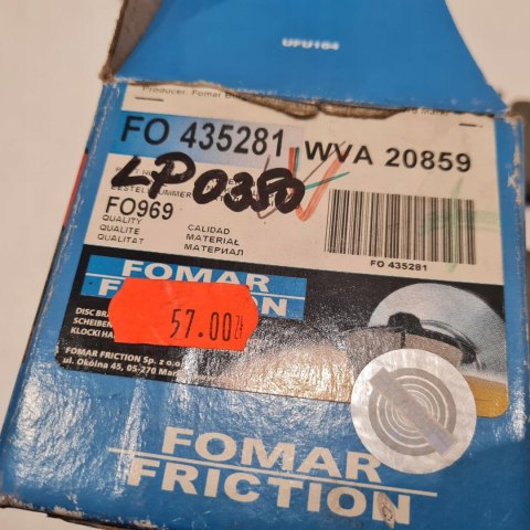 CITROEN BX KLOCKI HAMULCOWE KOMPLET FOMAR FO 435281 CITROEN BX KLOCKI HAMULCOWE KOMPLET FOMAR FO 435281