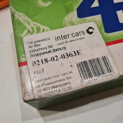 FIAT TEMPRA TIPO UNO FILTR POWIETRZA 4MAX 0218-02-0363E FIAT TEMPRA TIPO UNO FILTR POWIETRZA 4MAX 0218-02-0363E