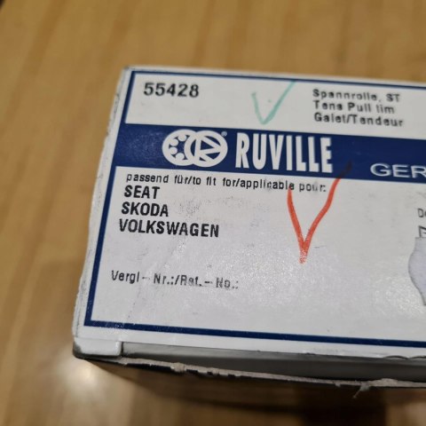 SEAT SKODA VW 1.4 1.6 ROLKA NAPINACZ PASKA ROZRZĄDU RUVILLE 55428
