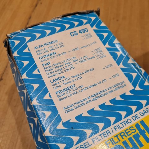CITROEN JUMPER FIAT DUCATO PEUGEOT BOXER 2.0 2.8 FILTR OLEJU CS490