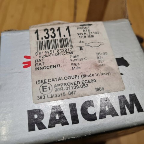 FIAT PALIO FIORINO KLOCKI HAMULCOWE PRZÓD KOMPLET FIAT PALIO FIORINO KLOCKI HAMULCOWE PRZÓD KOMPLET