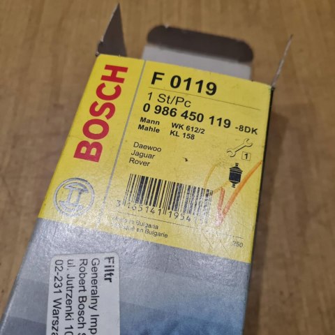 LAND ROVER DEFENDER FREELANDER DISCOVERY FILTR PALIWA 0 986 450 119 BOSCH LAND ROVER DEFENDER FREELANDER DISCOVERY FILTR PALIWA 0 986 450 119 BOSCH